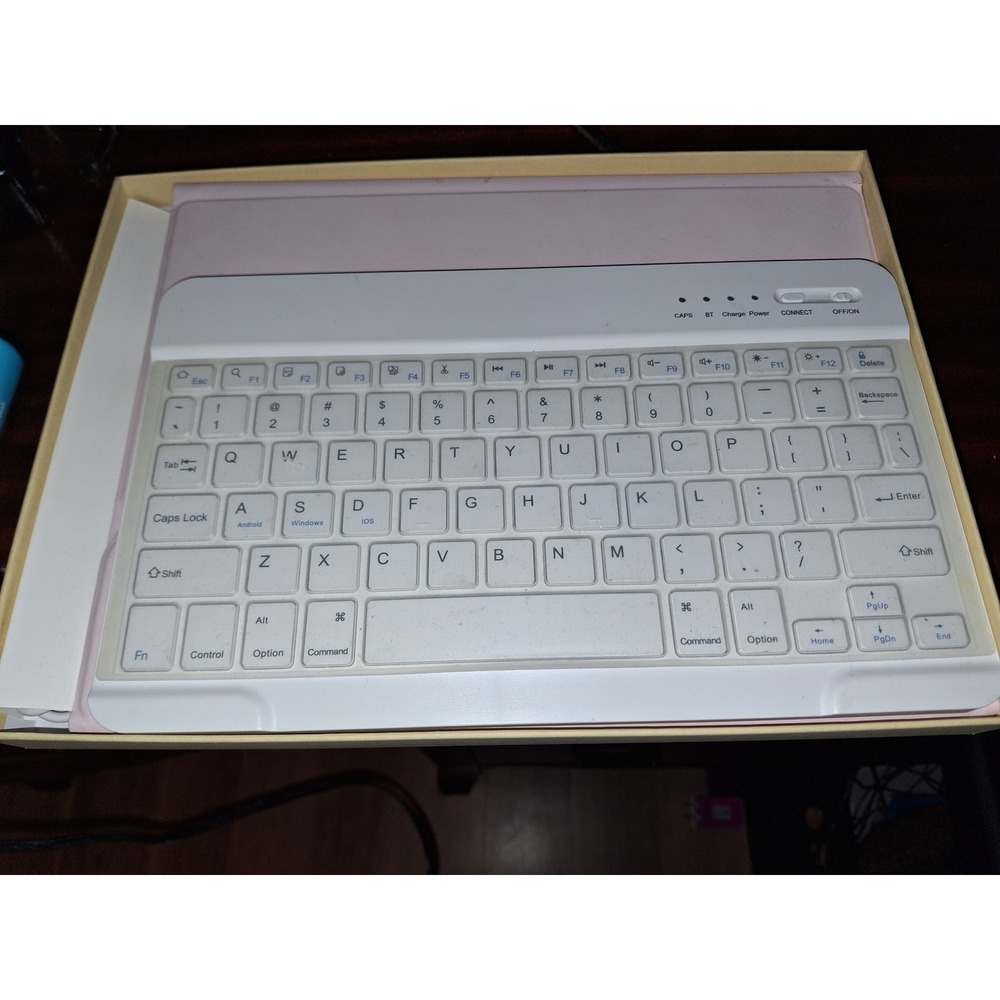 Wireless Bluetooth Keyboard and Tablet Case Set Pink iOS Android Wi - Picture 2 of 9